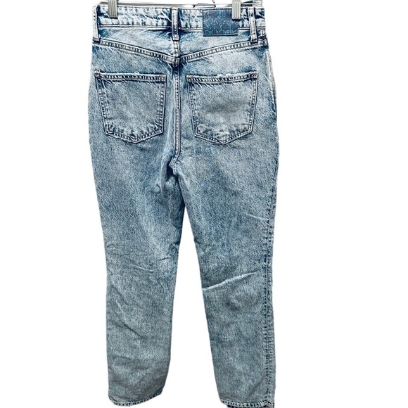 FREE PEOPLE Jeans Womens Indigo My Own Lane Distressed Straight Leg 26 OB985436 - Picture 4 of 10